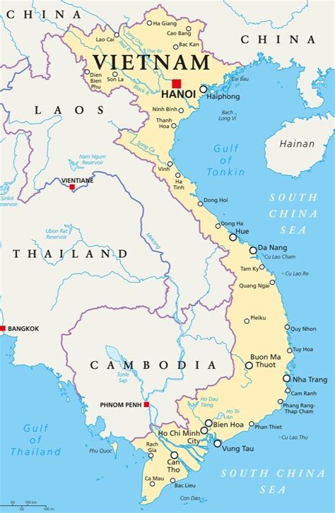 vietnam op de kaart